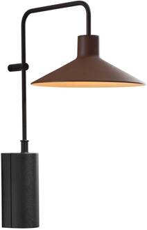 Platet A01 LED buitenwandlamp kap bruin zwart, bruin