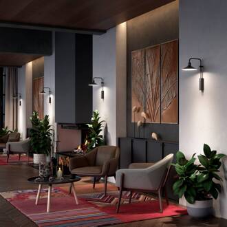 Platet A01 LED buitenwandlamp kap zwart