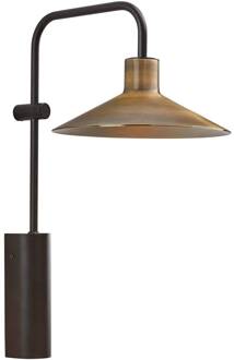 Platet A02 LED wandlamp schakelaar, messing zwart, antiek messing