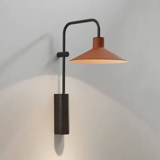 Platet A02 wandlamp E14 schakelaar zwart, terracotta
