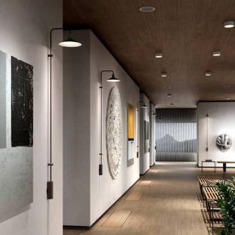 Platet A06 LED wandlamp met schakelaar zwart, oliv