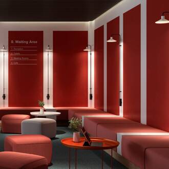 Platet A06 LED wandlamp schakelaar zwart, lichtgrijs