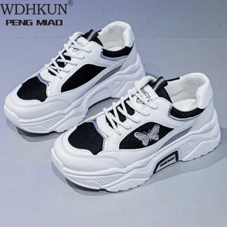 Platform Breathable Walking Sneakers New Stylish Butterfly Laser Women Luminous Causal Shoes 5CM Cushioning Breathable Sneakers