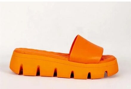 platform slipper oranje