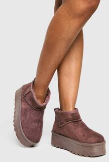 Platform Ultra Mini Cosy Laarzen, Chocolate - 41