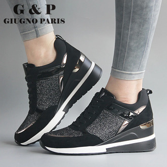 Platform wedge sneakers ladies shoes sneaker casual shoes trainers women female shoes black sneakers women tenis feminino