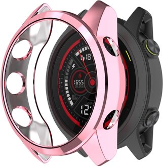 Plating Cover Case Voor Garmin Forerunner 745 Smart Watch Accessoires Anti Shock Plating Shell Beschermhoes Voor Forerunner 745 Roze
