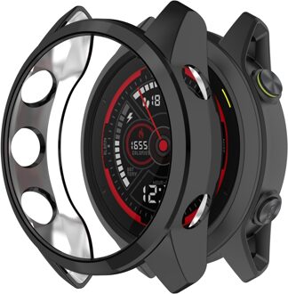 Plating Cover Case Voor Garmin Forerunner 745 Smart Watch Accessoires Anti Shock Plating Shell Beschermhoes Voor Forerunner 745 zwart