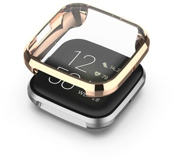 Plating Cover Voor Fitbit Versa 2 Band Case360 Graden Bescherming Voor Fitbit Versa/Versa2 Horloge Accessoires Scherm Beschermhoes goud