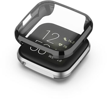 Plating Cover Voor Fitbit Versa 2 Band Case360 Graden Bescherming Voor Fitbit Versa/Versa2 Horloge Accessoires Scherm Beschermhoes wit