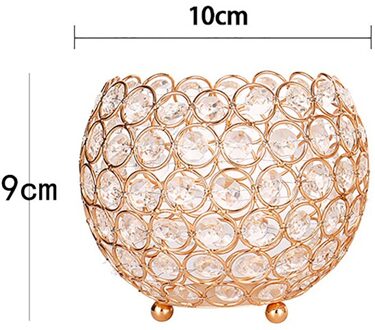 Plating Smeedijzeren Kristallen Kaarshouder Hollow Out Kaars Cup Tafel Center Kerst Decoraties Voor Party Bruiloft Ornamenten gouden 100mm