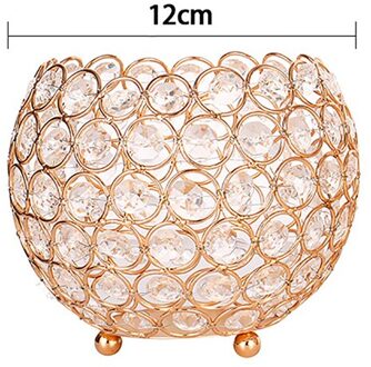 Plating Smeedijzeren Kristallen Kaarshouder Hollow Out Kaars Cup Tafel Center Kerst Decoraties Voor Party Bruiloft Ornamenten gouden 120mm