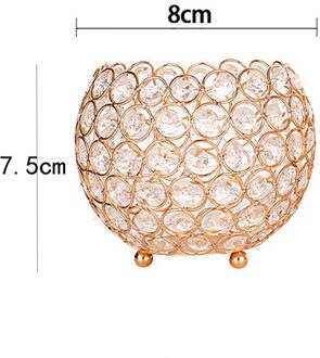 Plating Smeedijzeren Kristallen Kaarshouder Hollow Out Kaars Cup Tafel Center Kerst Decoraties Voor Party Bruiloft Ornamenten gouden 80mm