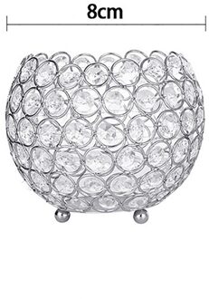 Plating Smeedijzeren Kristallen Kaarshouder Hollow Out Kaars Cup Tafel Center Kerst Decoraties Voor Party Bruiloft Ornamenten zilver 80mm