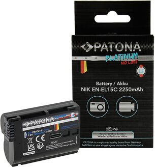 Platinum Battery with USB-C Input Nikon 1 V1 EN-EL15 EN-EL15B EN-EL15C ENEL 15 D7000 D800 D600 Z6 Z7