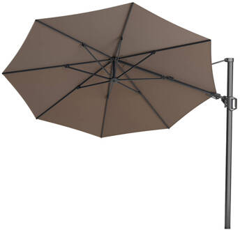 Platinum Challenger Zweefparasol T2 premium - 3,5 m. rond Havana taupe Bruin