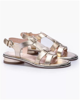 Platinum Metallic Flat Sandals AGL , Gray , Dames - 36 1/2 Eu,40 1/2 Eu,39 EU