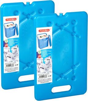 Platte dunne Koelelementen 800 gram - 2x - 30 x 20 x 1.5 cm - blauw - Voor koelbox en koeltas