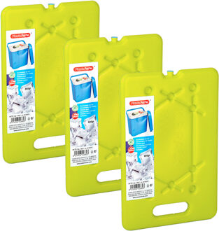 Platte dunne Koelelementen 800 gram - 3x - 30 x 20 x 1.5 cm - groen - Voor koelbox en koeltas