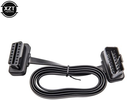 Platte Dunne Obd Kabel 16Pin ELM327 2 Interfaces Man-vrouw Elleboog Obdii Verlengkabel Diagnostic Scanner Connector 60CM