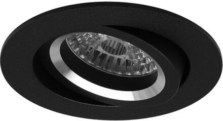 Platte Inbouwspot Alon -rond Zwart -extra Warm Wit -dimbaar -3.8w -rtm Lighting Led