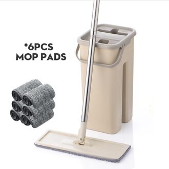 Platte Mop Emmer Systeem Scheidt Vuil En Schoon Water Handen Gratis Zelfreinigend Systeem Wasbaar En Herbruikbaar Microfiber Pads DR-BHW22
