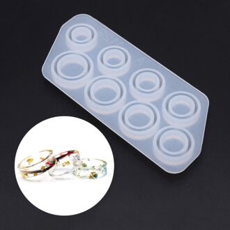 Platte Ringen Mold Collection Handgemaakte Diy Maken Ring Sieraden Siliconen Mal Crystal Epoxy Mould