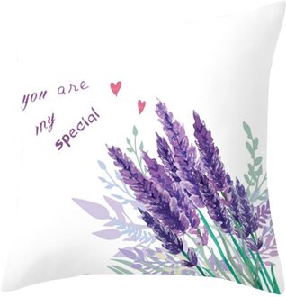 Platteland Gedrukt Kussenhoes Lavendel Landelijke Olieverf Stijl Kussensloop Woondecoratie Vierkante Kussensloop