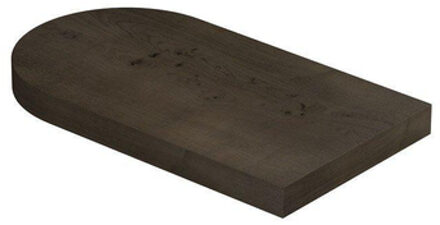 Play 2 planchet - 40x22x3.2cm - blinde bevestiging - links en rechts afgerond - MDF Fineer Charcoal 1222103 Fineer Charcoal (Hout)