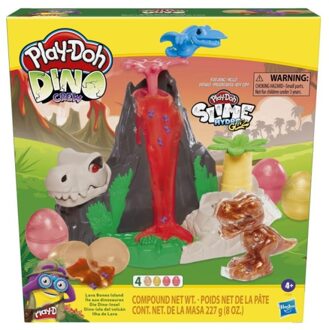 Play-Doh Slime Dino Crew Lava Bones Island Volcano Playset with HydroGlitz Eggs and Mix-ins