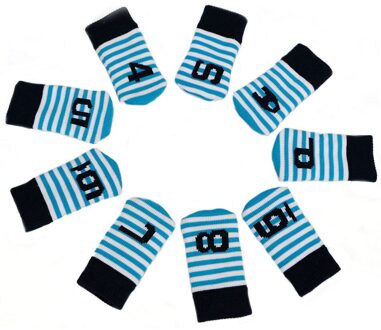 Playeagle 9 Pcs Iron Head Covers Gebreide Golf Head Protector Kleurrijke Streep lucht blauw