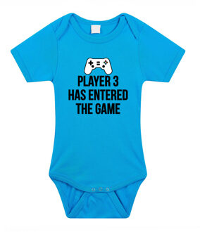 Player 3 entered - Baby rompertje - blauw - meisjes - Kraamcadeau 80 (9-12 maanden)