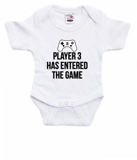 Player 3 entered - Baby rompertje - wit - meisjes - Kraamcadeau 56 (1-2 maanden)