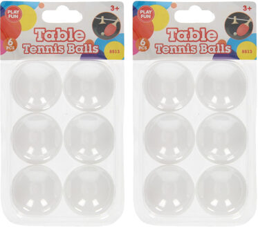 Playfun 12x stuks Speelgoed ping pong balletjes 40 mm/4 cm - Tafeltennisballen Wit