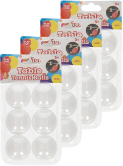 Playfun 24x stuks Tafeltennis pingpong balletjes 40 mm/4 cm - 24 stuks - Sportief speelgoed - Sporten - Tafeltennissen