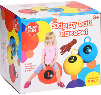 Playfun Skippybal Raceset, 3 Skippyballen Set