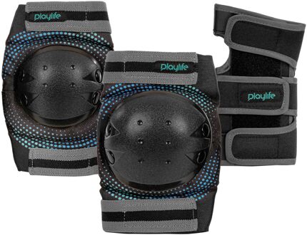 Playlife Protection Set Junior zwart - grijs - blauw - XS