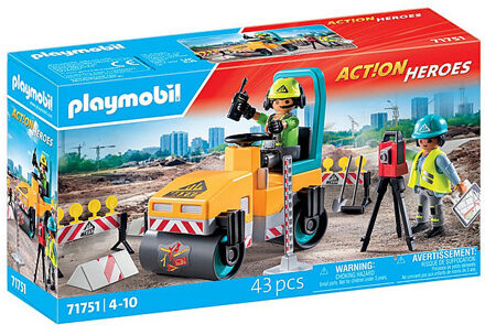 PLAYMOBIL Action Heroes - Wegenbouwplaats Constructiespeelgoed