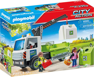 PLAYMOBIL City Action - Glasafvalwagen met container Constructiespeelgoed