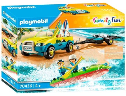 PLAYMOBIL Family Fun strandwagen met kano's 70436