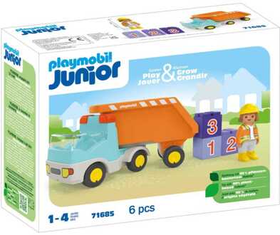 PLAYMOBIL Junior - Kiepwagen Constructiespeelgoed