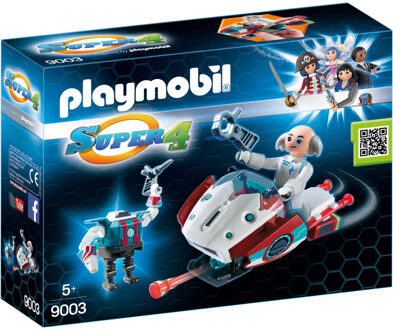 PLAYMOBIL Super 4 skyjet met Dr. X en robot 9003 Wit