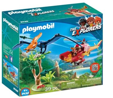 PLAYMOBIL The Explorers helikopter met Pteranodon 9430 Multikleur