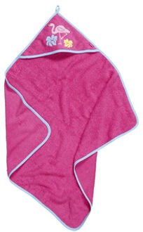 Playshoes Badhanddoek met capuchon voor baby's - Flamingo - Roze - maat 75x75cm