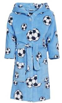 Playshoes Badjas Soccer Junior Fleece Blauw Maat 122/128