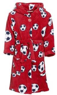 Playshoes Badjas Soccer Junior Fleece Rood Maat 86/92