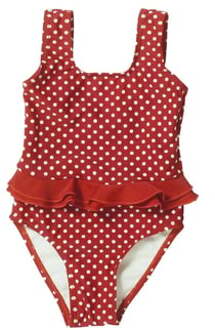 Playshoes badpak rood witte stippen maat 122/128