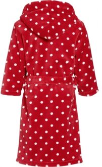 Playshoes Rode Badjas/ochtendjas Met Witte Stippen Print Voor Kinderen. 110/116 (5-6 Jr) - Badjassen Rood