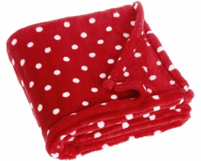 Playshoes Stipjes fleece plaid voor kinderen - Plaids Rood