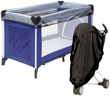 Playshoes Universeel muskietennet/klamboe voor baby ledikant/kinderwagen zwart - Klamboes